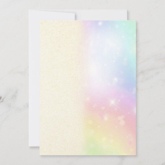 Schattigee dinosaurus eenhoorn feestuitnodiging kaart (Achterkant)