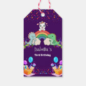 Schattigee Dinosaurus Eenhoorn regenboog Ballon Ve Cadeaulabel (Achterkant)