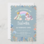 Schattigee dinosaurus eenhoorn regenboog ballon ve kaart (Voorkant)