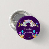 Schattigee dinosaurus eenhoorn regenboog ballon ve ronde button 3,2 cm (Voorkant /achterkant)