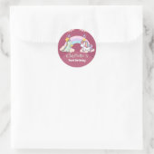 Schattigee dinosaurus eenhoorn regenboog ballon ve ronde sticker (Tas)