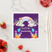 Schattigee dinosaurus eenhoorn regenboog ballon ve servet (Insitu)