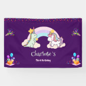Schattigee dinosaurus eenhoorn regenboog ballon ve spandoek (Horizontaal)