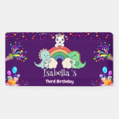 Schattigee Dinosaurus Eenhoorn regenboog Ballon Ve Spandoek (Horizontaal)