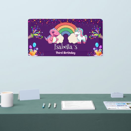 Schattigee Dinosaurus Eenhoorn regenboog Ballon Ve Spandoek (Beurs)