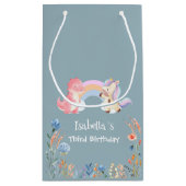 Schattigee Dinosaurus Eenhoorn regenboog Bloem Ver Klein Cadeauzakje (Achterkant)