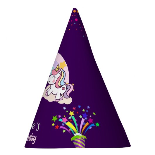 Schattigee Dinosaurus Eenhoorn regenboog verjaarda Feesthoedjes (Rechts)