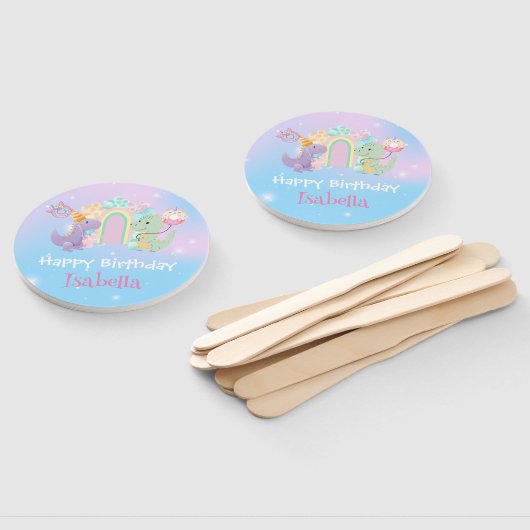 Schattigee Dinosaurus Eenhoorn Regenboogballon Ver Handwaaier (Niet-gemonteerd)