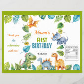 Schattigee Dinosaurus Eerste Verjaardag Chip Bag W Flyer (Voorkant)