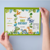 Schattigee Dinosaurus Eerste Verjaardag Chip Bag W Flyer (Hand)