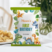 Schattigee Dinosaurus Eerste Verjaardag Chip Bag W Flyer