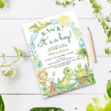 Schattigee Dinosaurus Ei Waterverf Jongen Baby sho