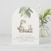 Schattigee dinosaurus elke leeftijd verjaardagsfee kaart (Staand voorkant)