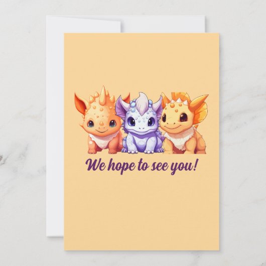 Schattigee dinosaurus feest een Dino Bash 1e verja Kaart (Achterkant)