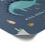 Schattigee dinosaurus gastenboek teken poster (Hoek)