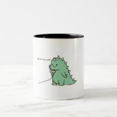 Schattigee dinosaurus gepersonaliseerde aangepaste tweekleurige koffiemok (Center)