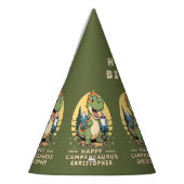 Schattigee dinosaurus gepersonaliseerde campingver feesthoedjes (Links)