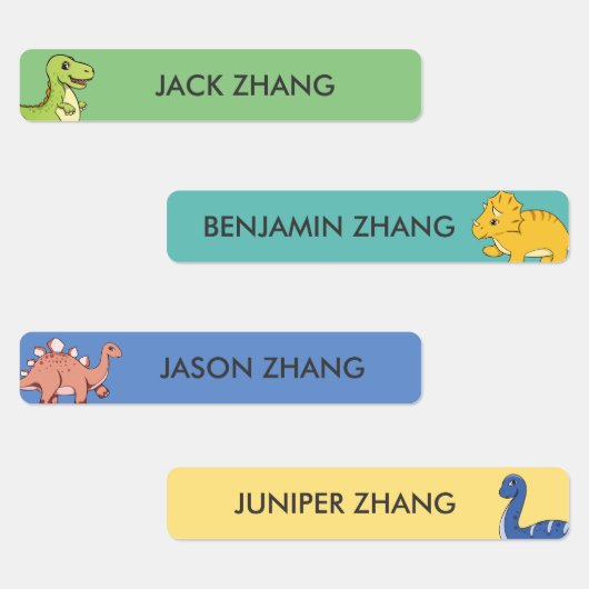 Schattigee dinosaurus gepersonaliseerde Kinder naa Labels (Groep)