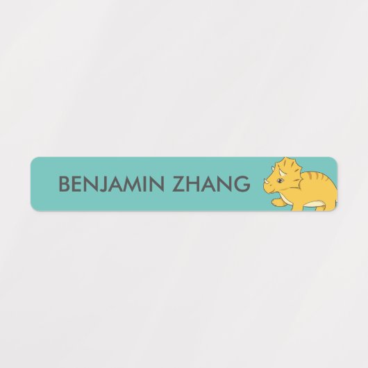 Schattigee dinosaurus gepersonaliseerde Kinder naa Labels (Design 2)