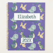 Schattigee Dinosaurus Gepersonaliseerde Lichte Paa Planner (Voorkant)