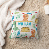 Schattigee dinosaurus gepersonaliseerde naam kinde kussen (Deken)