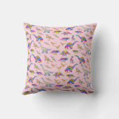 Schattigee dinosaurus gepersonaliseerde naam roze kussen (Achterkant)