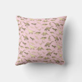 Schattigee dinosaurus gepersonaliseerde naam roze kussen (Achterkant)