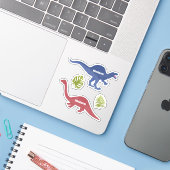 Schattigee dinosaurus gepersonaliseerde naamlabels sticker (Laptop met iPhone)