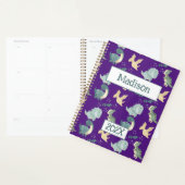 Schattigee Dinosaurus gepersonaliseerde Paarse 202 Planner (Display)