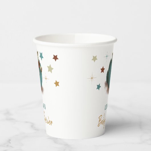 Schattigee dinosaurus geslachtsneutraal Baby showe Papieren Bekers (Links)