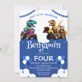 Schattigee dinosaurus graafmachine trekker ballon  (Voorkant)