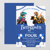 Schattigee dinosaurus graafmachine trekker ballon  (Voorkant / Achterkant)