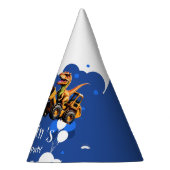 Schattigee dinosaurus graafmachine trekker ballon feesthoedjes (Rechts)