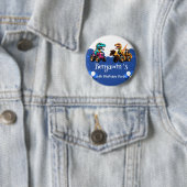 Schattigee dinosaurus graafmachine trekker ballon ronde button 5,7 cm (In situ)