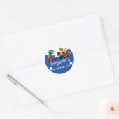 Schattigee dinosaurus graafmachine trekker ballon ronde sticker (Envelop)