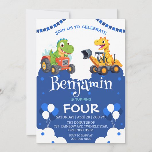 Schattigee dinosaurus graven Graafmachine vrachtwa (Voorkant)