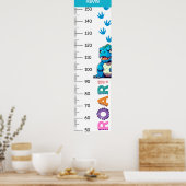 Schattigee Dinosaurus Groei Grafiek Poster (Keuken)