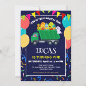 Schattigee Dinosaurus Groene vuilniswagen verjaard Kaart (Voorkant)