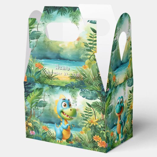 Schattigee dinosaurus gunstbox bedankdoosjes (Geopend)