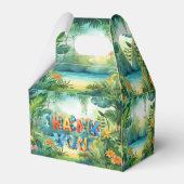 Schattigee dinosaurus gunstbox bedankdoosjes (Achterkant)