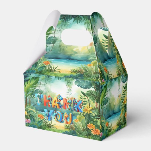 Schattigee dinosaurus gunstbox bedankdoosjes (Achterkant)