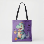 Schattigee Dinosaurus Halloween Snoep Tote Bag (Voorkant)