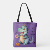 Schattigee Dinosaurus Halloween Snoep Tote Bag (Achterkant)