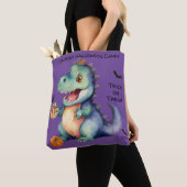 Schattigee Dinosaurus Halloween Snoep Tote Bag (Dichtbij)