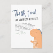Schattigee Dinosaurus Handschrift Jongen Verjaarda Bedankkaart (Voorkant)