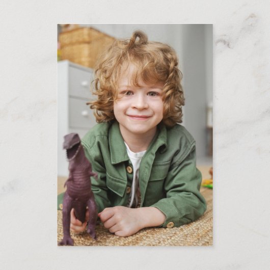 Schattigee Dinosaurus Handschrift Jongen Verjaarda Bedankkaart (Achterkant)