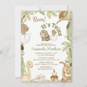 Schattigee dinosaurus 'Het is een tweeling' Baby s Kaart (Voorkant)