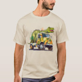 Schattigee Dinosaurus in Camo Truck Oerwoud Safari T-shirt (Voorkant)