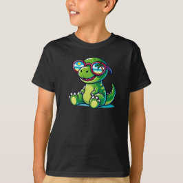 Schattigee dinosaurus in zonnebril Kinderen kind T-shirt