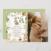 Schattigee dinosaurus 'It's a Boy' Baby shower Fot Kaart (Voorkant / Achterkant)